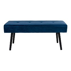 Tmavě modrá polstrovaná lavice se sametovým potahem House Nordic Skiby, 100 x 35 cm
