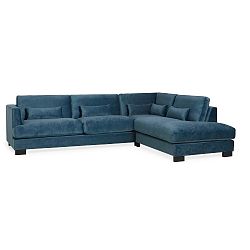 Tmavě modrá rohová pohovka s lenoškou na pravé straně Softnord Brad