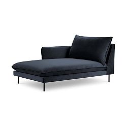 Tmavě modrá sametová lenoška Cosmopolitan Design Vienna, levý roh