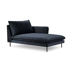 Tmavě modrá sametová lenoška Cosmopolitan Design Vienna, pravý roh