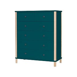 Tmavě modrá vysoká komoda se 6 zásuvkami Ragaba Ashme Boy