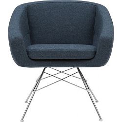 Tmavě modré křeslo Softline Aiko Felt Melange Petrol