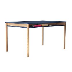 Tmavě modrý jídelní stůl z dubového dřeva Ragaba Zeen