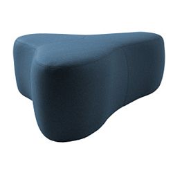 Tmavě modrý puf Softline Chat Felt Melange Petrol, délka 90 cm