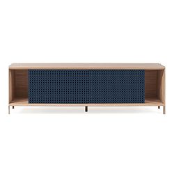 Tmavě modrý TV stolek z dubového dřeva HARTÔ Gabin,, délka 162 cm