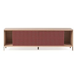 Tmavě růžový TV stolek z dubového dřeva HARTÔ Gabin, délka 162 cm