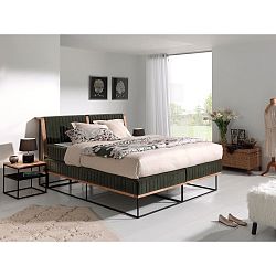 Tmavě šedá dvoulůžková boxspring postel Sinkro Berlin Calling, 180 x 200 cm