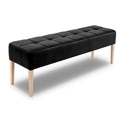 Tmavě šedá lavice s dubovými nohami Mossø Hattu, délka 152 cm