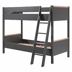 Tmavě šedá patrová dětská postel 90x200 cm London - Vipack