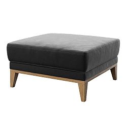 Tmavě šedá podnožka s dřevěnými nohami MESONICA Musso