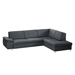 Tmavě šedá pohovka Florenzzi Savasta s lenoškou na pravé straně