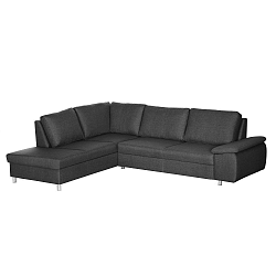 Tmavě šedá pohovka Florenzzi Tozzi s lenoškou na levé straně