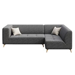 Tmavě šedá pohovka s lenoškou na pravé straně MESONICA Toro