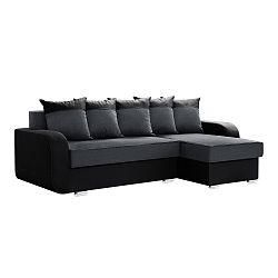 Tmavě šedá rohová rozkládací pohovka s úložným prostorem Interieur De Famille Paris Destin, pravý roh