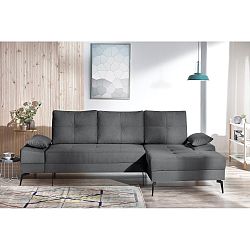 Tmavě šedá rozkládací pohovka Bobochic SVAN, pravý roh