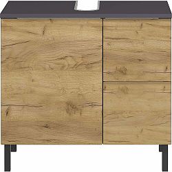 Tmavě šedá skříňka pod umyvadlo v dekoru dubu 60x56 cm Salinas - Germania