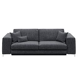 Tmavě šedá třímístná rozkládací pohovka devichy Rothe