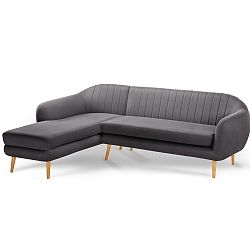 Tmavě šedá trojmístná pohovka Scandi by Stella Cadente Maison Comete, levý roh