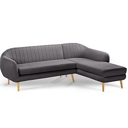 Tmavě šedá trojmístná pohovka Scandi by Stella Cadente Maison Comete, pravý roh