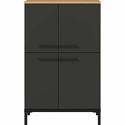 Tmavě šedá vysoká koupelnová skříňka v dekoru dubu 60x97 cm Yonkers - Germania