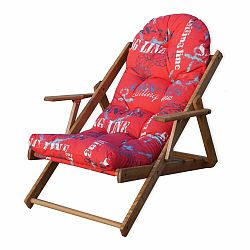 Tmavě šedé dřevěné skládací zahradní lehátko Borneo – Rojaplast