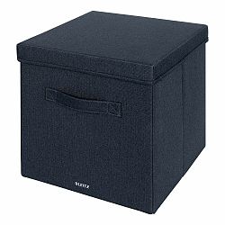 Tmavě šedé látkové úložné boxy v sadě 2 ks s víkem 33x38x32.5 cm – Leitz