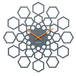 Tmavě šedé nástěnné hodiny Karlsson Sunshine Hexagon
