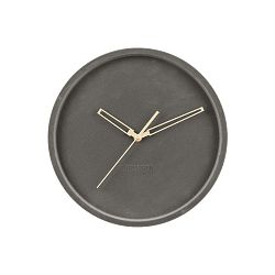 Tmavě šedé sametové nástěnné hodiny Karlsson Lush, ø 30 cm