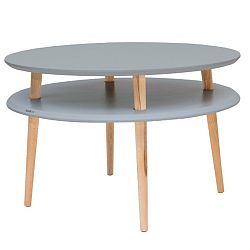 Tmavě šedý konferenční stolek s přírodními nohami Ragaba UFO, Ø 70 cm