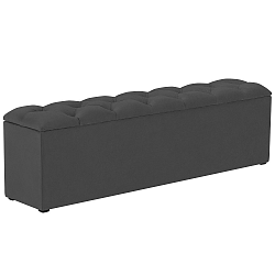 Tmavě šedý otoman k posteli s úložným prostorem Kooko Home Manna, 47 x 160 cm