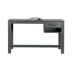 Tmavě šedý pracovní stůl z borovicového dřeva WOOOD Dennis