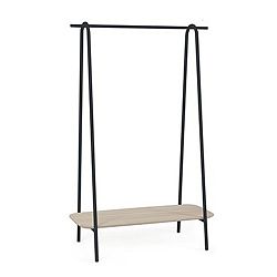 Tmavě šedý stojan na oblečení z dubového dřeva a kovu HARTÔ Lucien
