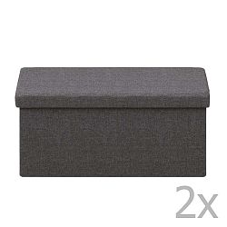 Tmavě šedý úložný box Actona Sawana, 80 x 40 x 40 cm