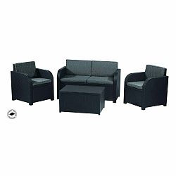 Tmavě šedý zahradní lounge set z umělého ratanu pro 4 Modena – Keter