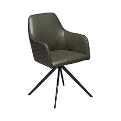 Tmavě zelená jídelní židle z eko kůže s područkami DAN–FORM Denmark Twine