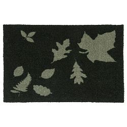 Tmavě zelená rohožka Tica Copenhagen Mega Leafes, 40 x 60 cm