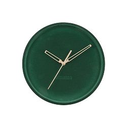 Tmavě zelené sametové nástěnné hodiny Karlsson Lush, ø 30 cm