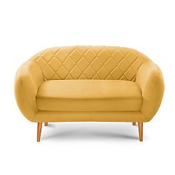 Tmavě žlutá dvoumístná pohovka Scandi by Stella Cadente Maison
