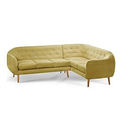 Tmavě žlutá rohová trojmístná pohovka Scandi by Stella Cadente Maison Constellation, pravý roh