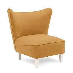 Tmavě žluté křeslo se světlými nohami Vivonita Sandy