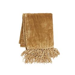 Tmavě žlutý pléd Tiseco Home Studio Flanelo, 170 x 130 cm