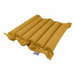 Tmavě žlutý sedací polštářek s masážními míčky Linda Vrňáková Waves, 50 x 50 cm