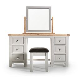 Toaletní stolek a stolička z akáciového dřeva VIDA Living Clemence