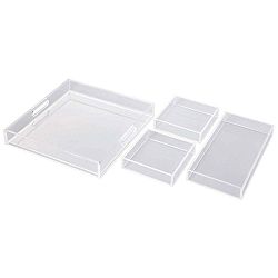 Transparentní set tácu a 3 servírovacích podnosů Tomasucci Split
