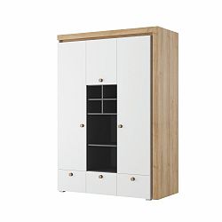 Třídveřová šatní skříň se 3 šuplíky Szynaka Meble Riva