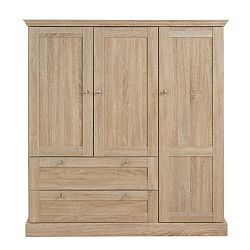 Třídveřová šatní skříň  v dubovém dekoru Støraa Bruce