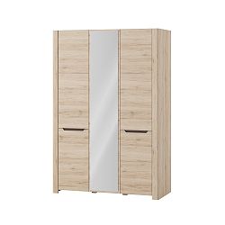 Třídveřová šatní skříň ve dřevěném dekoru Szynaka Meble Desjo