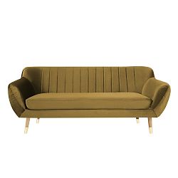 Třímístná pohovka ve zlaté barvě Mazzini Sofas Benito