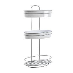 Třípatrová oválná police se 2 mísami Metaltex, délka 26 cm