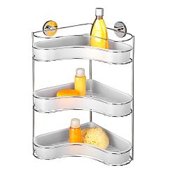 Třípatrová rohová polička bez nutnosti vrtání Wenko Vacuum-Loc, až 33 kg